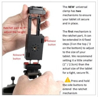 Lifthore Tablet Clamp Universalklemme (für Telefon und Tablet)