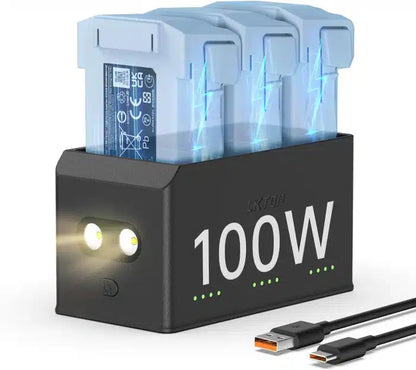 LKTOP 100 W Mini 4 Pro/Mini 3 Serie Akku-Ladehub (3-fache Schnellladung)