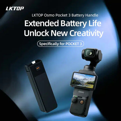 LKTOP Osmo Pocket 3 5000 mAh Batteriegriff, 22,5 W Schnellladung
