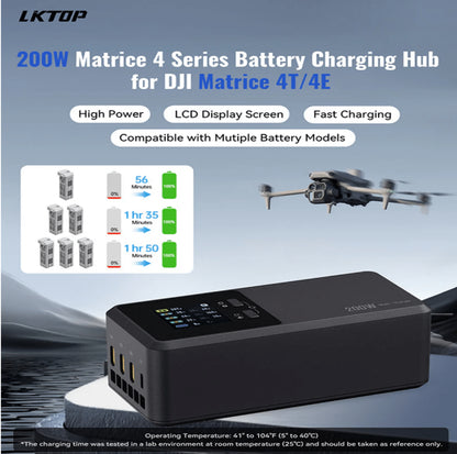LKTOP 200W DJI Matrice 4T / Matrice 4E Dreiwege-Ladegerät
