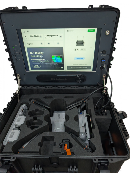 Monitorkoffer für DJI Matrice 4D – 21" 2000 Nits Tageslicht-Monitor | Ready-to-Fly Lösung